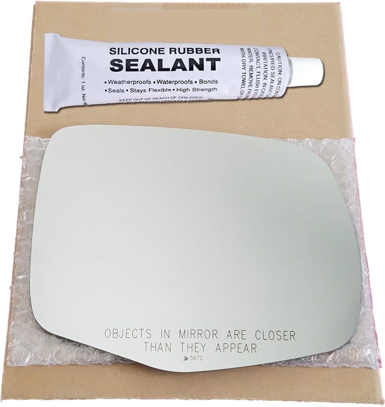 Mirror Glass Replacement + Silicone Adhesive for 2016-2022 Honda Pilot Passenger Side (2016 2017 2018 2019 2020 2021 2022 16 17 18 19 20 21 22)