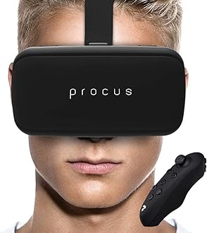 PROCUS ONE VR Headset 40MM Lenses -for iOS and Android I Watch Movies, TV Shows, and VR Games with Procus Stingray VR Controller, Support Screen Size 4.7"-6.8"(1 Year Warranty)