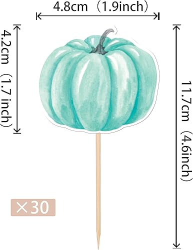 Miniatura 145 de 24 piezas de calabaza Oh Baby Cupcake Toppers Glitter Heart Feet Baby Shower Cupcake Picks para otoño, Acción de Gracias, tema de otoño, baby
