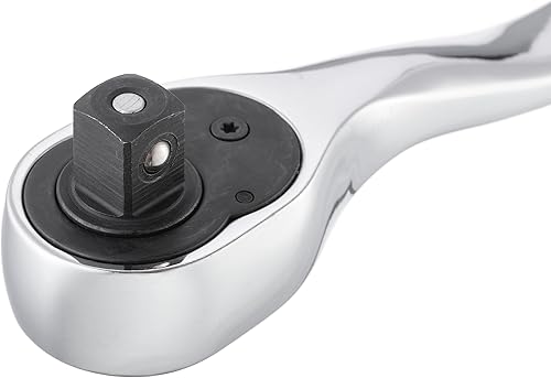 Miniatura 9 de INTERTOOL Llave de trinquete de 38 pulgadas, mango de desplazamiento premium, liberación rápida reversible de 72 dientes, acero al cromo vanadio