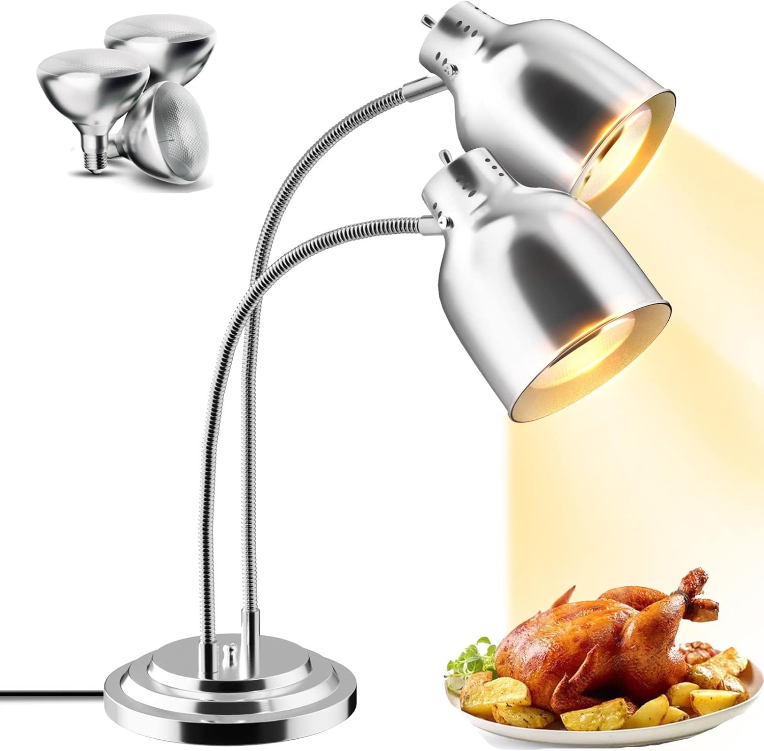 PYY Food Heat Lamp Fry Warmer Lights Stainless Steel Foods