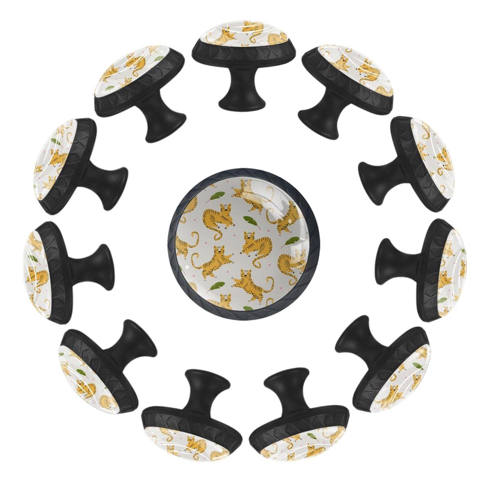Boutons de tiroir tigre pour meuble de crèche poignée ronde commode chambre enfant 35mm