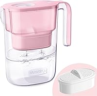 Waterdrop Elfin 7-Cup Water Filter Pitcher, Pink - NSF Certified, Reduces PFAS, Chlorine 97.4%, 200-Gallon Filter, Fridge Fit