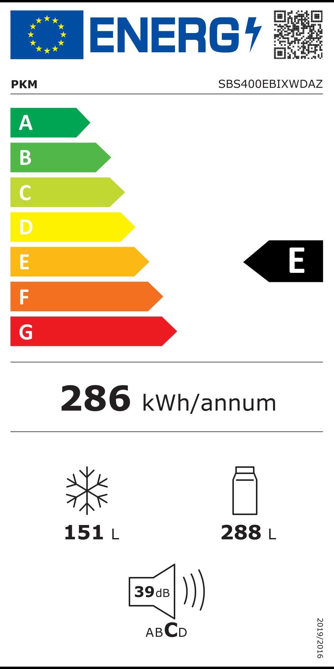 PKM SBS400EBIXWDAZ Frigorífico congelador | Side by Side by Side | Achschwarz | 288 litros de refrigeración | 151 litros de congelación | Clase de eficiencia energética E | LED - Iluminación | Modo de
