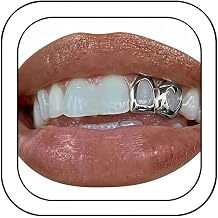 Gold Grills for Your Teeth Grillz Hollow Heart Mouth Grills Rhinestone Teeth Cap for Your Teeth Hip Hop Rapper Halloween Accessory