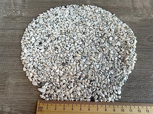 Image of 2 oz Lot Natural White Howlite Semi Tumbled Gemstone Chips, Crushed Mini Crystals, Undrilled Crystal Chips (White Howlite)