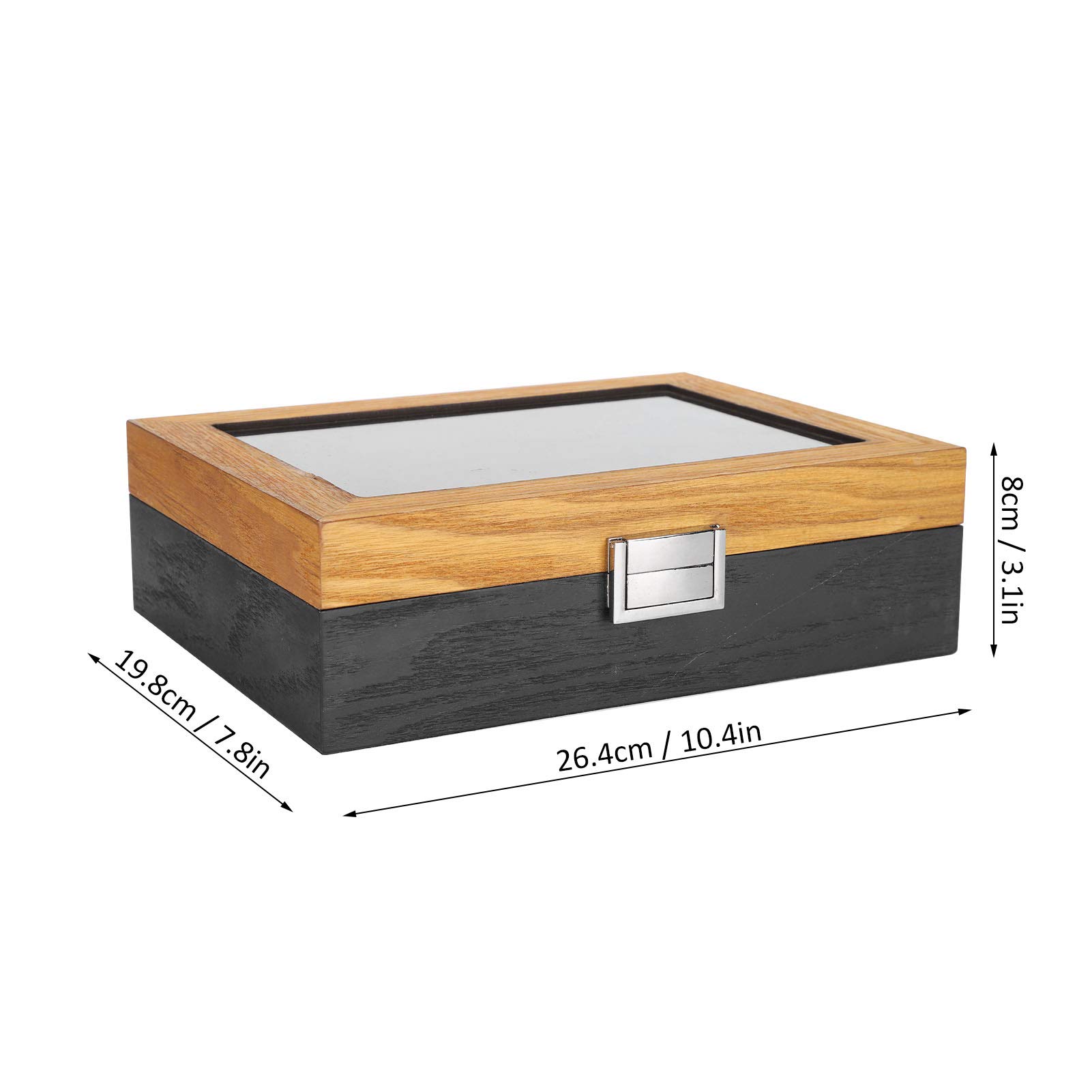 Caja de Reloj de Madera Maciza con 10 Ranuras, Caja de Almacenamiento Clásica, Organizador de Joyas Vintage para Regalo de Padre, Marido, Hijo, Verde, 10,4 X 7,8 X 3,1 Pulgadas