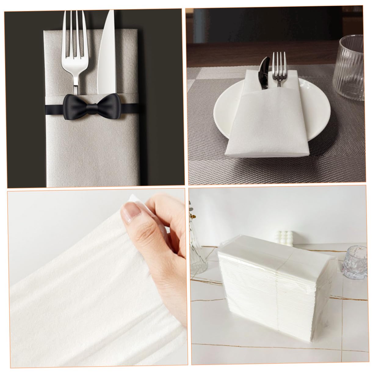 Yardwe Servilletas Desechables sin Polvo 50 Piezas 40x40 Cm Tamaño Grande Papel Grueso para Cenas Fiestas Restaurante Eventos Hogar