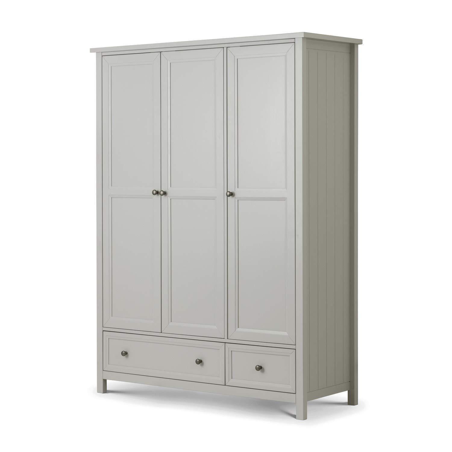 Julian Bowen Maine Combination Wardrobe, 3 Door, Grey - H190 x W140.5cm