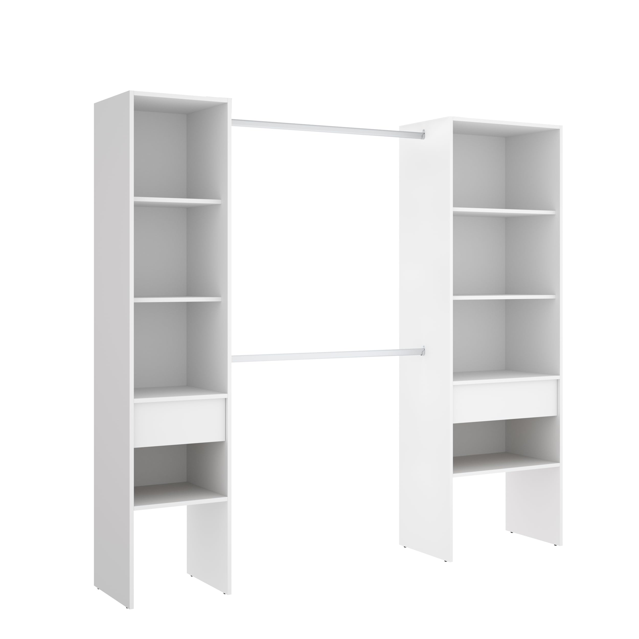 DEKIT GRUPO RIMOBEL SUIT - Vestidor con dos columnas y dos cajones - BLANCO - 185 x 160 x 50