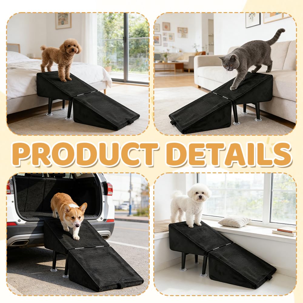 Rampa plegable para perros, antideslizante, resistente al desgaste, para sofá, cama, sofás, escaleras para perros para mascotas pequeñas y medianas