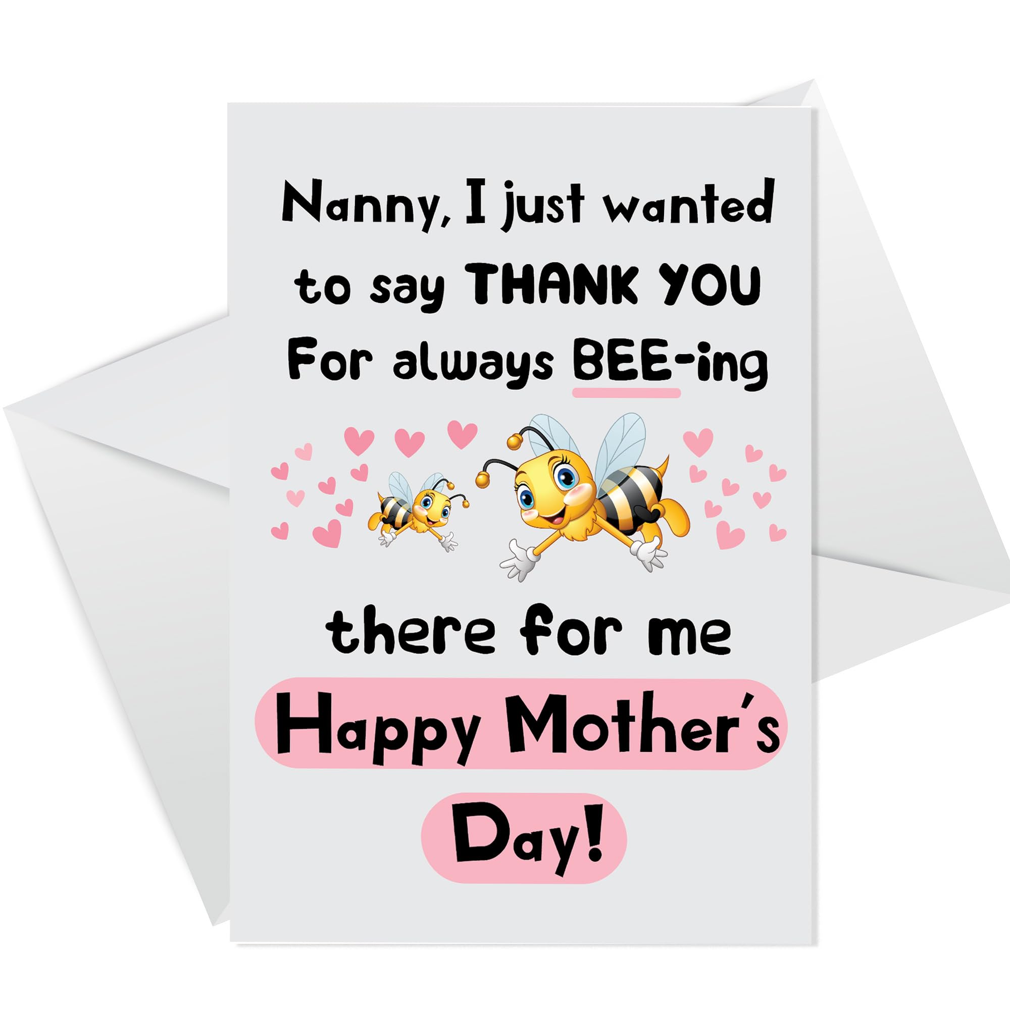 RED OCEAN Thank You Card For Nan On Mothers Day, Mothers Day Card, Card For Nan, Mothers Day Card For Nan, Card For Her, Thank You Cards, Greetings Card With Envelope