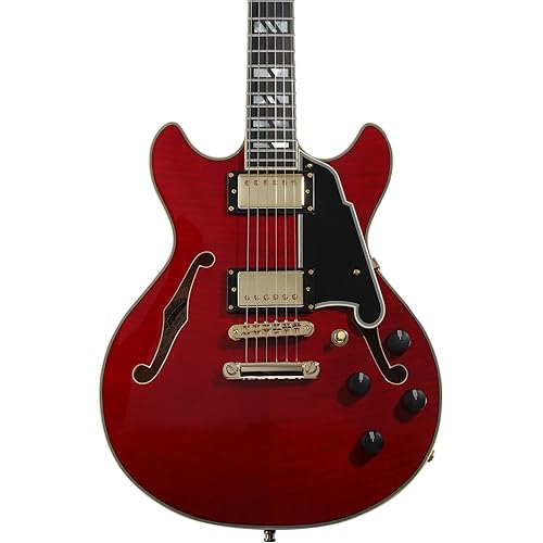 D'Angelico Excel Mini DC Electric Guitar - Trans Cherry