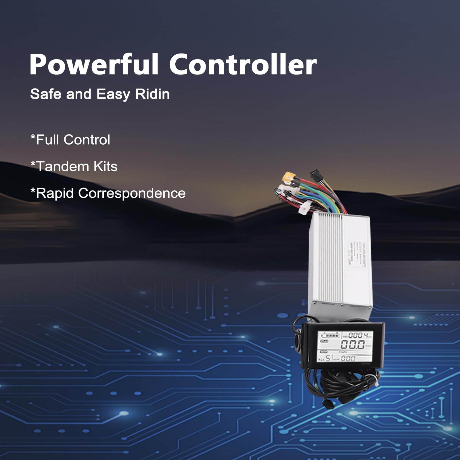 Electric Bicycle Kit, 72V 2000W E-Bike Rear Wheel Hub Motor with Mutifunction LCD Display & Pedal Assistant Sensor, 60N.M 7-Speed Flywheel E-Bike Conversion Set US Stock