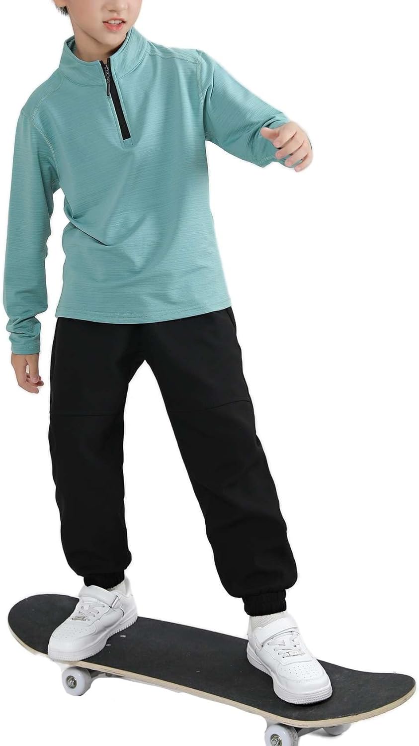 Girls Waterproof Jogging Pants Kids Fleece Lined Trousers Outdoor Elastic Waist Hiking Cargo Pants