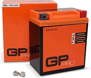 GP-PRO GTX7L-BS 12V 6Ah GEL Batterie de démarrage (compatible avec YTX7L-BS / 50614) (Sans entretien/Scellé) Moto Scooter Accumulateur