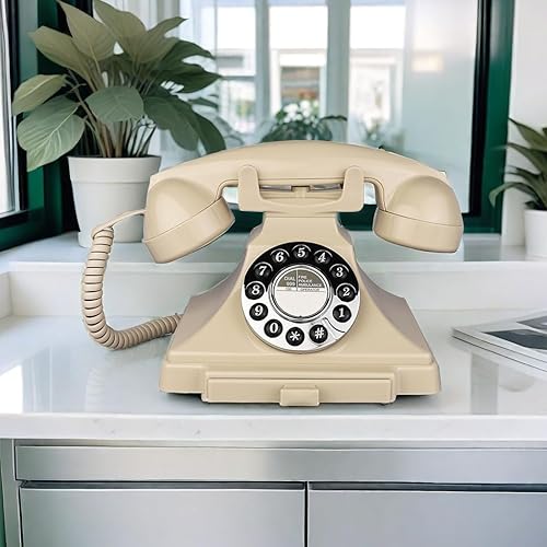 Miniatura 2 de Teléfono vintage con cable, teléfonos fijos retro para el hogar, teléfono de casa antiguo de una línea con timbre fuerte para personas mayores,