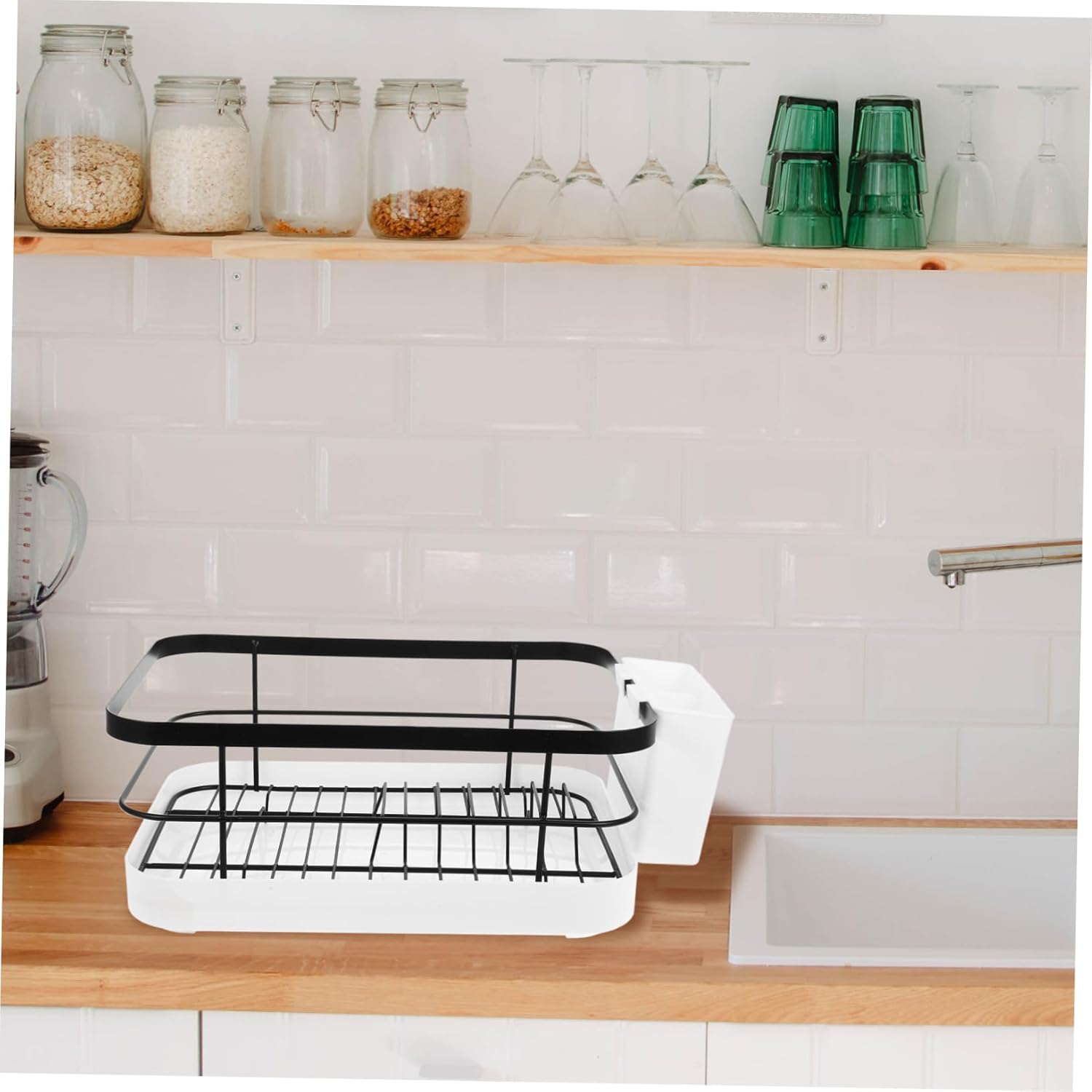 Mobestech Extra Large Dish Drying Rack Collapsible Kitchen Counter Dish Rack Plate Drying Cutlery Holder Storage for Kitchen Sink Easy to Clean Black