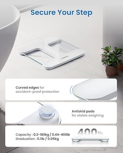 Miniatura 5 de RENPHO Báscula de baño para peso corporal, báscula de pesaje para personas, báscula corporal con pantalla LED brillante, más precisa hasta 0.1