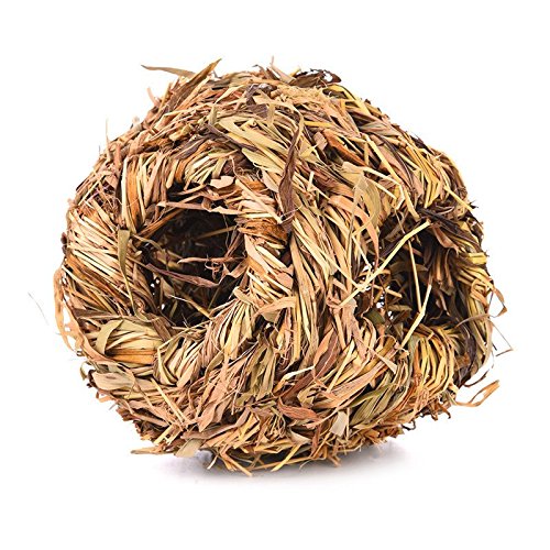 simoce Handmade Edible Natural Grass Bell Play Ball/Holey Nest/Holey Tunnel for Rabbit, Hamster, Guinea-Pig or Chinchilla, Chew Toy for Small Animals.