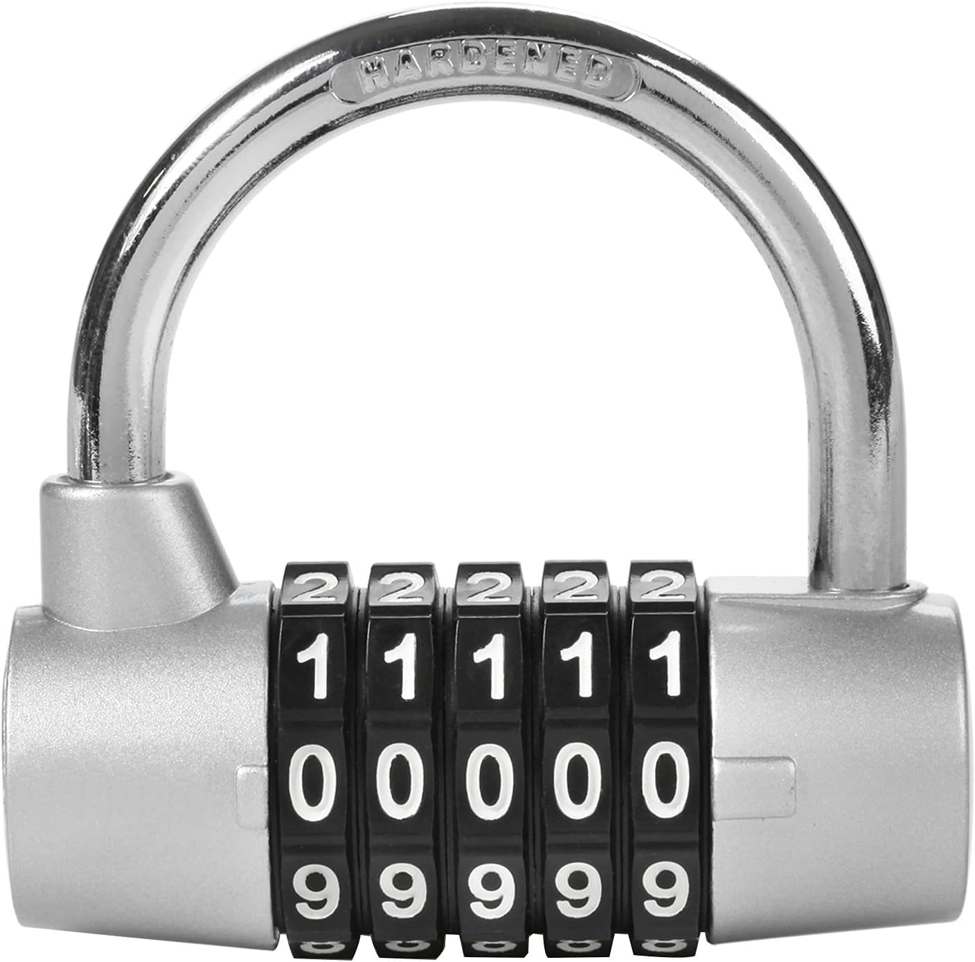 GION Waterproof Re-settable 5 Digit Combination Locker, Anti-Theft Door Padlock Number for Gym, School Locker, Sports, Hasp Cabinet, Fence, Gate & Toolbox Safety (1 Pcs) (Silver)-image-19
