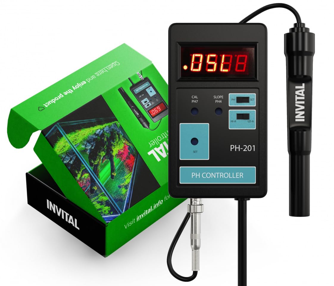 Digitaler pH-Controller mit Sonde, Präzise pH-Überwachung, CO2-Dosierung, Kontrolle der Wasseracidität im Aquarium, Robuste pH-Sonde, Einfache Installation