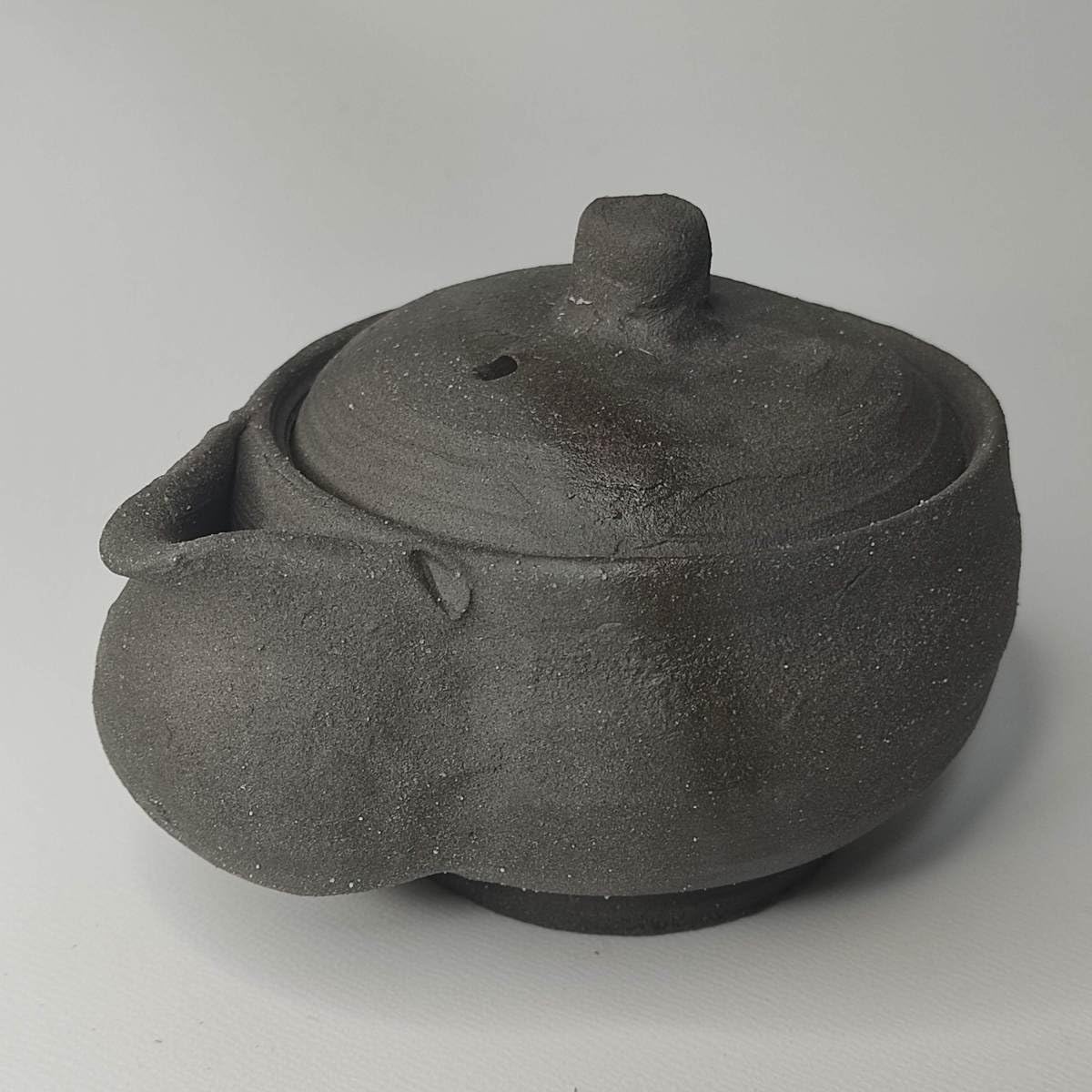 浜本豊 備前焼緋襷黒宝瓶 急須 茶器 備前焼 茶器 緋襷 宝瓶