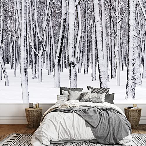 Wall26 - Mural Of A Forest Covered In A Blanket Of Snow - Wall Mural, Removable Sticker, Home Decor - 100X144 Inches #TOP12