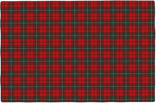 Juego de 4 manteles individuales Macaulay Clan de lino tartán rojo y verde de doble capa, manteles individuales decorativos de cocina de granja,