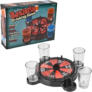 6.5 Inch Spinning Drinking Game – Includes 4 Glasses and Spinner - 1 Set