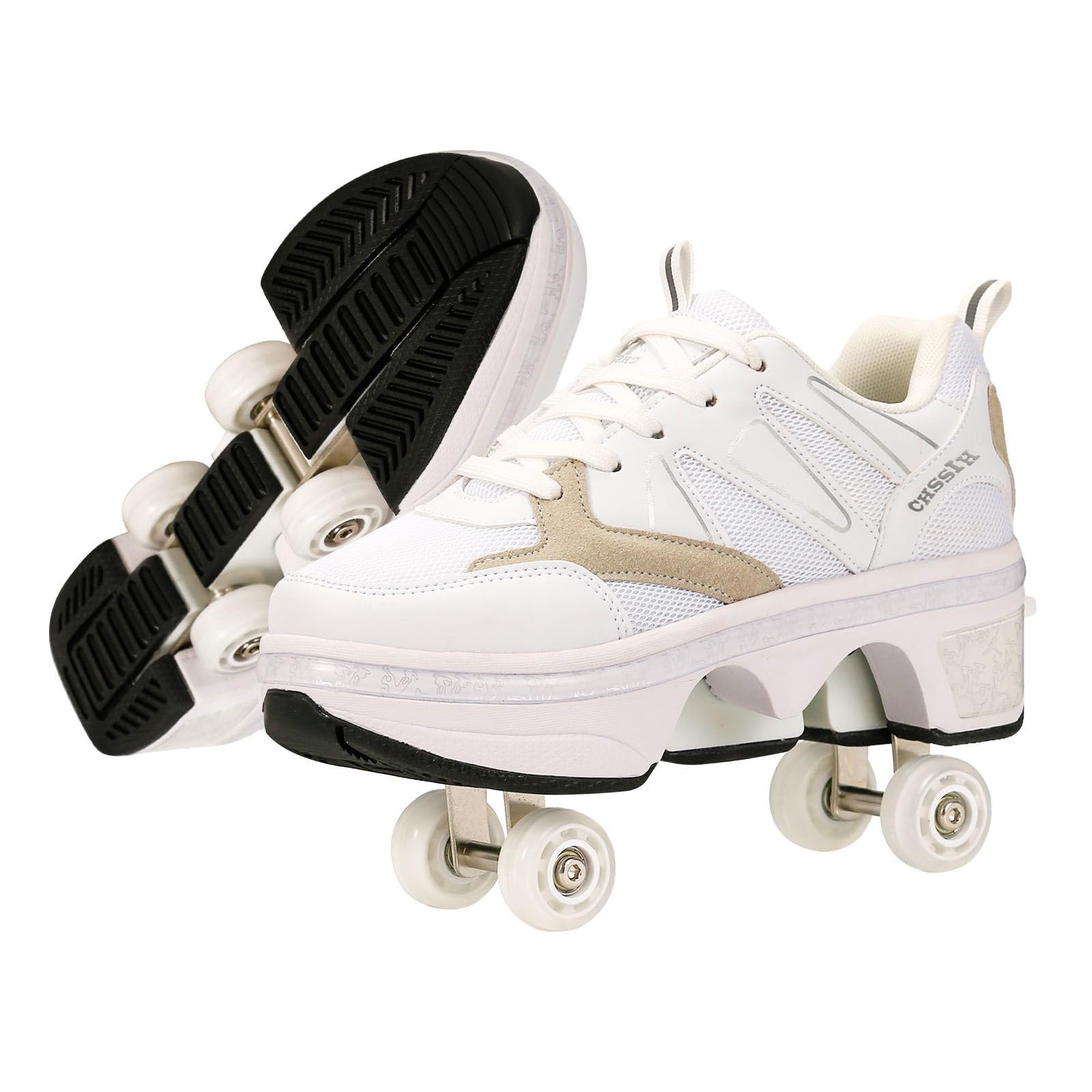 Roller Skate Shoes for Girls and Boys - Sneaker Skates for Women, Shoe with Retractable Wheels - Birthday Christmas for Kids