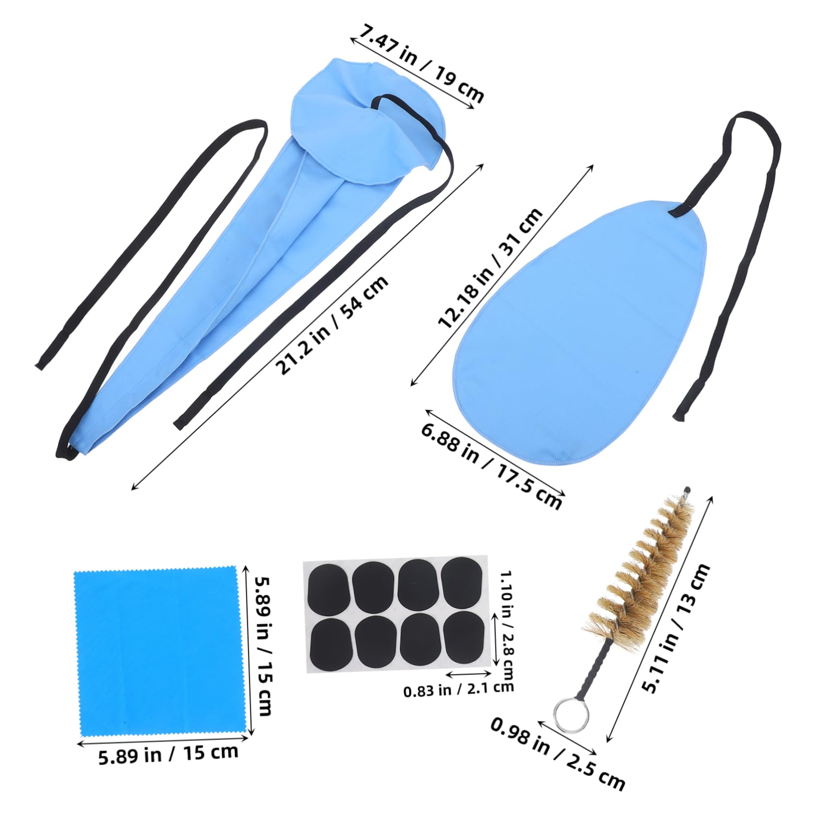 Toddmomy Saxophone Clarinet Flute Cleaning Set Bristle Brush and Cleaning Cloth