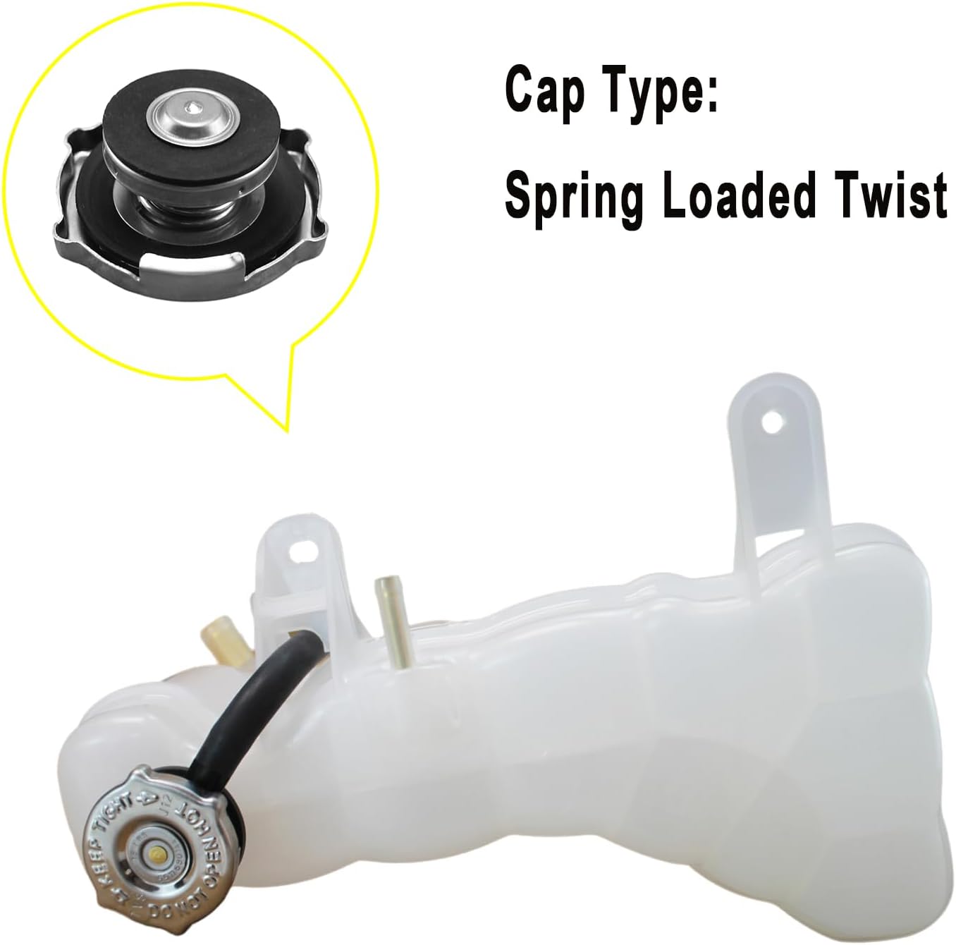 55111260AB Coolant Reservoir Tank, Radiator Reservoir Tank with Cap Compatible with 2011-2021 Chrysler 300, Dodge Challenger, Dodge Charger V6 V8 3.6L 5.7L 6.4L Replaces# 603-380, 55111260AF