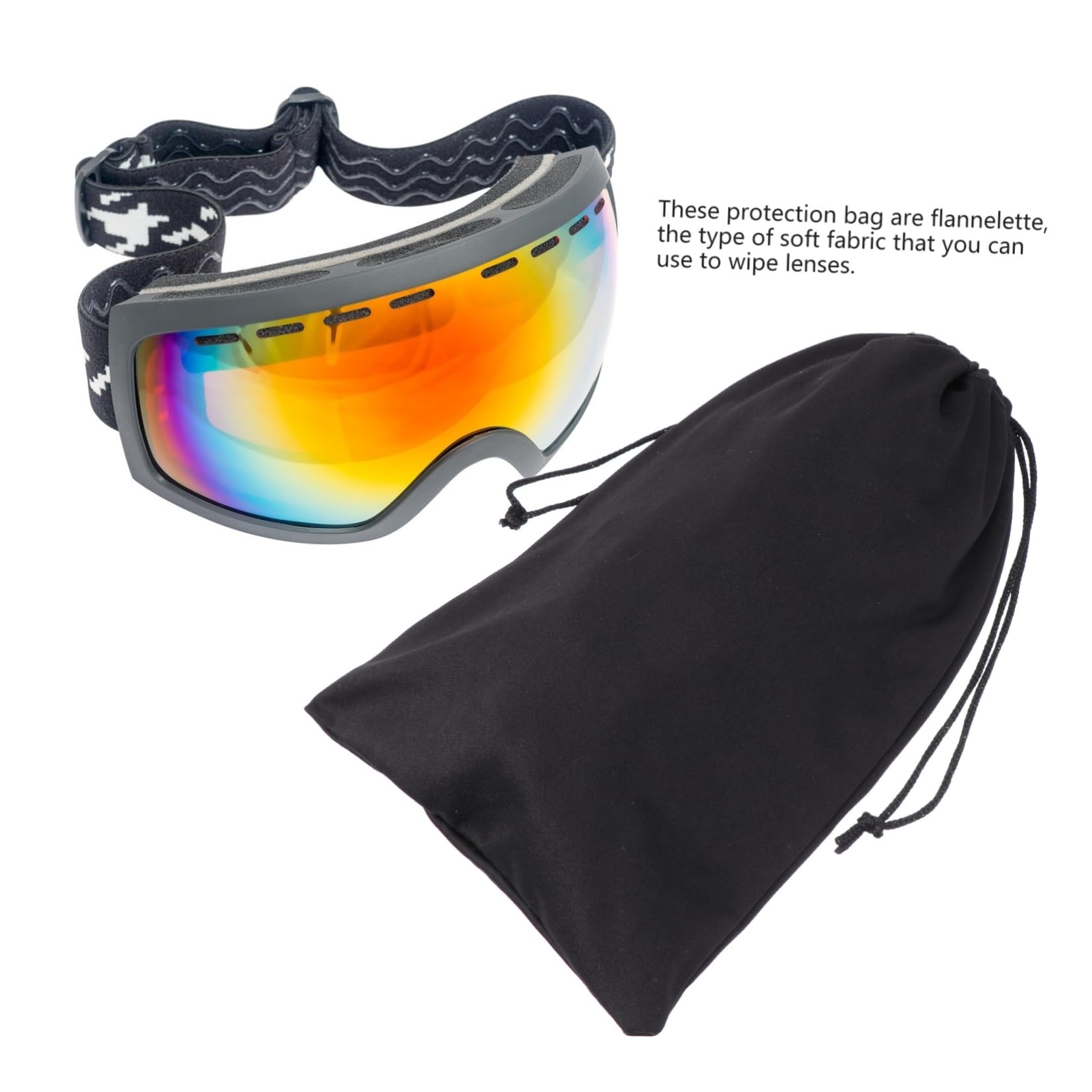 YARNOW 90pièces Pochette De Ski Microfibre Lot De Étuis Pour De Ski Et Accessoires Et Aux Rayures