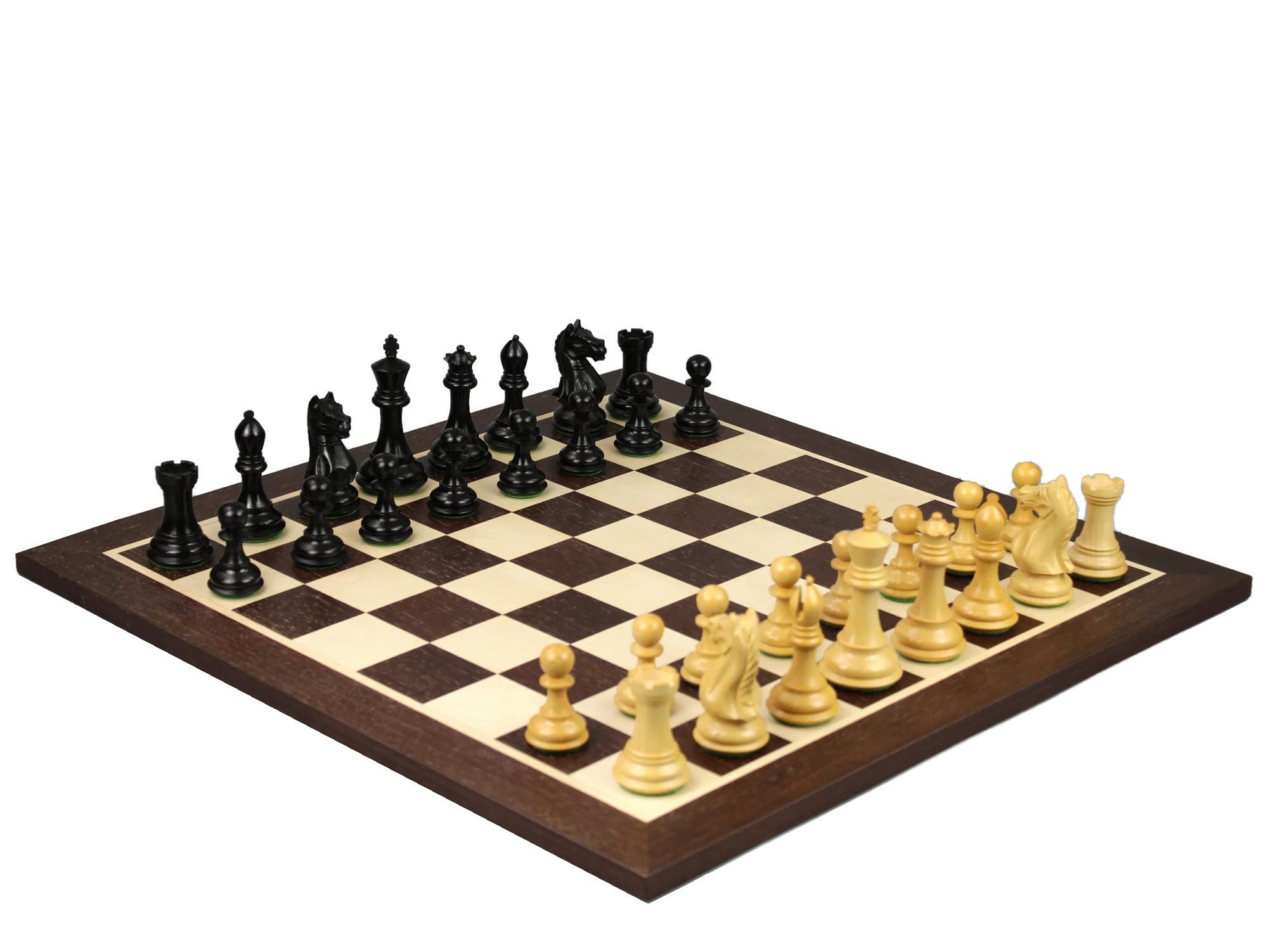 Set di scacchi in legno Wenge Board 21 pollici ponderato Ebanizzato Staunton Feroce Cavaliere Pezzi 9,75 pollici