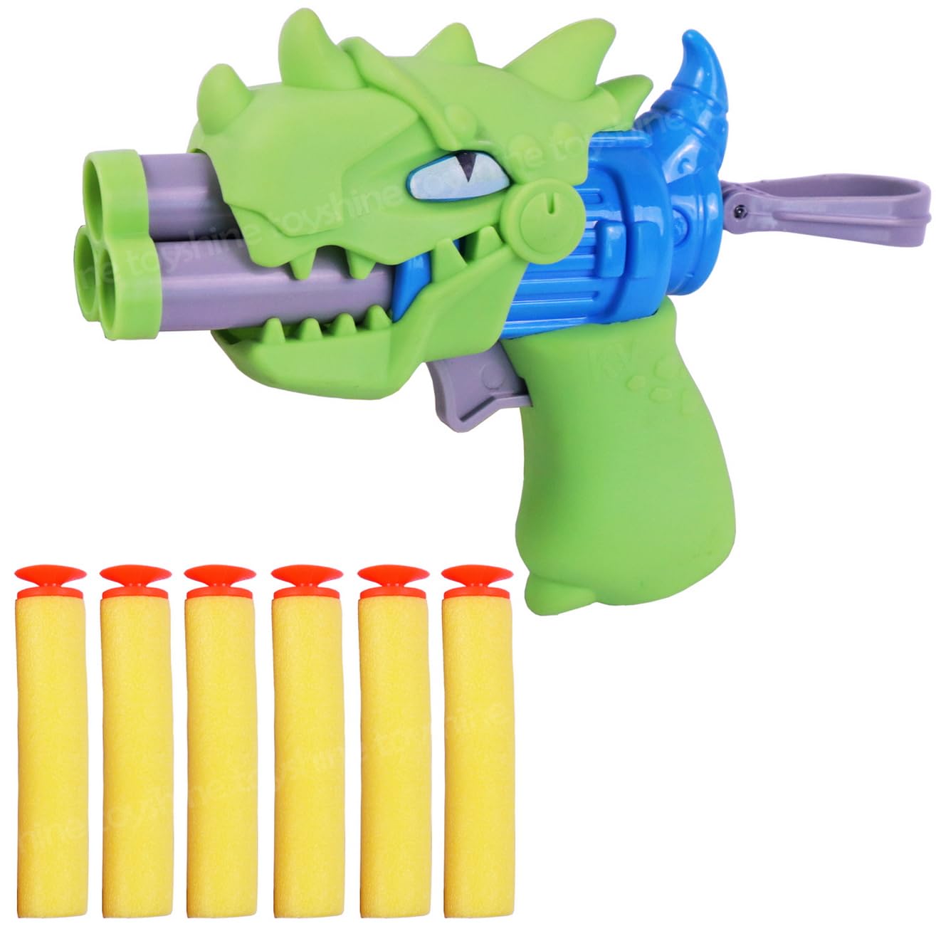 Toyshine Easy to Shoot Foam Bullet Dino Blaster Gun Toy with 6 Pc Soft Bullets Shooting Fun Outdoor for Little Kids - Green (B0D6MYPJ2G) Amazon Price History, Amazon Price Tracker