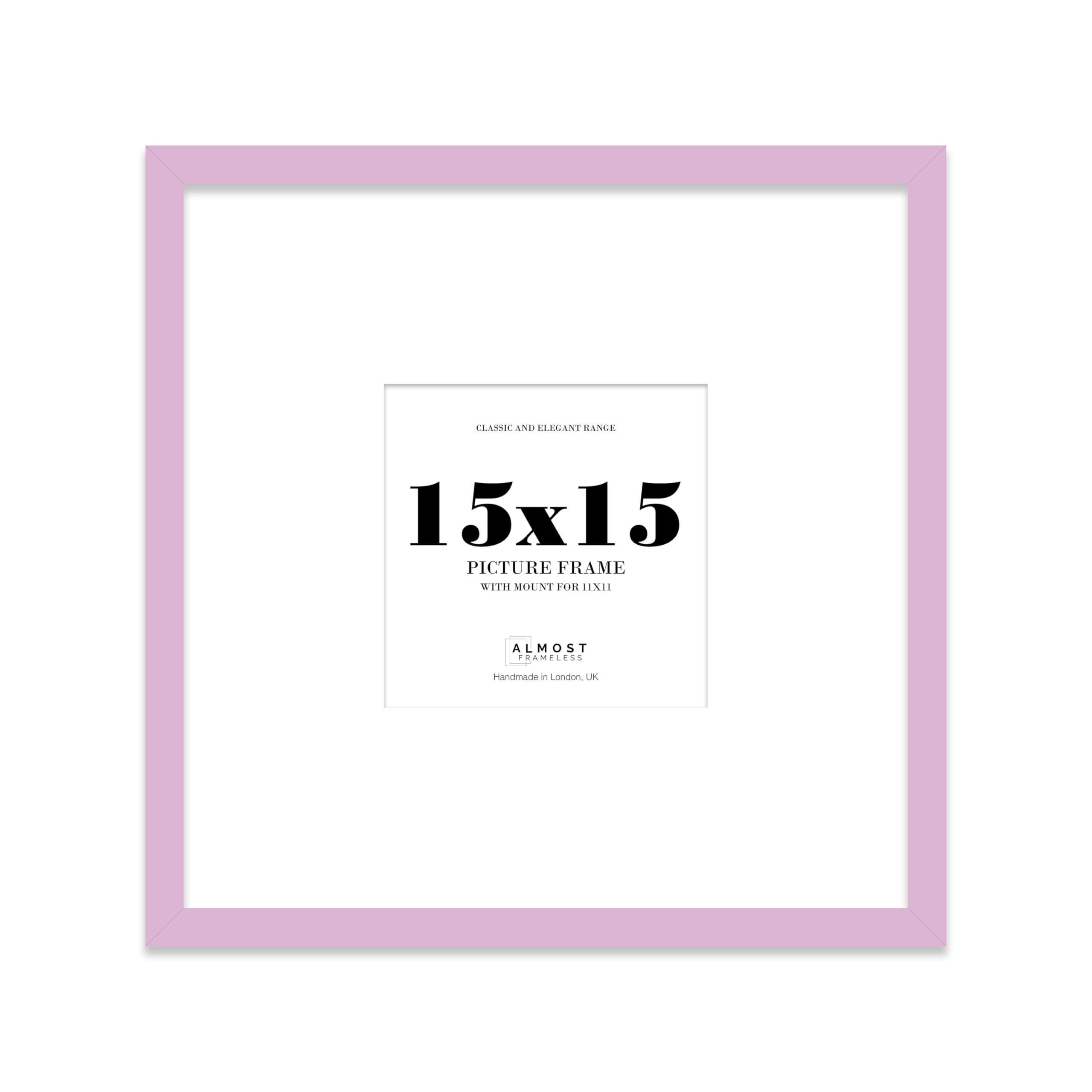 15x15" Square Picture Frame, Display Pictures 11x11" With Mat or 15x15" Without Mat, Wall Hanging & Free Standing Photo Frame, Lilac, 1 Pack — image 1