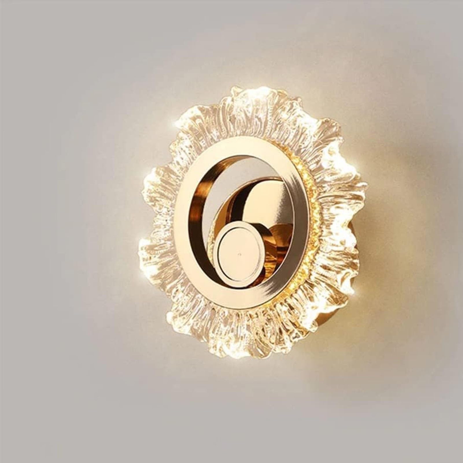 JOUFNING LED Indoor Wall Mount Light Fixture - 3000K Warm White Modern Acrylic Wall Lamp, Decorative Wall Sconce Light, for Living Room Bedroom Hallway Corridor Stairs Hall, Gold