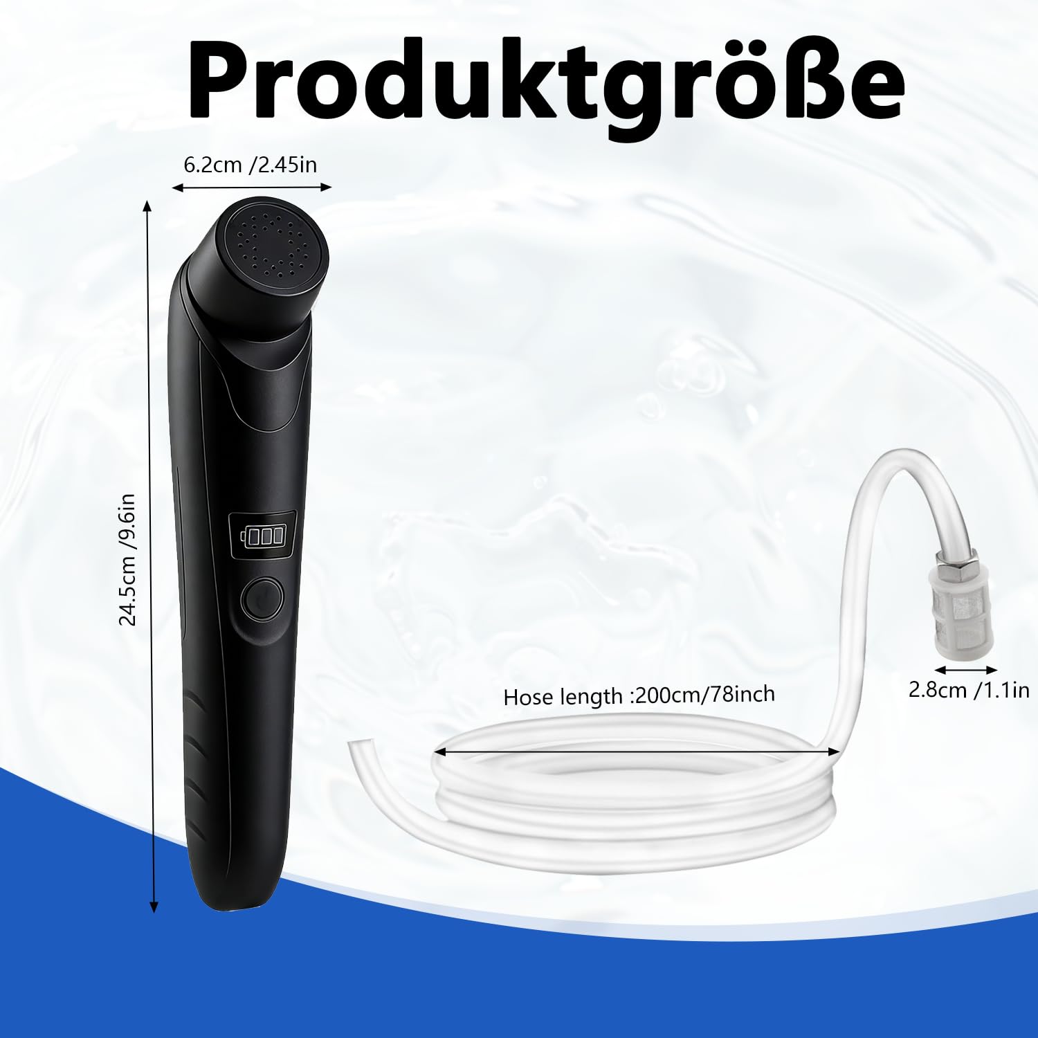 Bidé eléctrico portátil de viaje, bidé eléctrico con depósito de agua de 2,5 l, para ducha íntima, cama semanal, senderismo al aire libre, ducha de mano para hombres, mujeres y niños (negro)