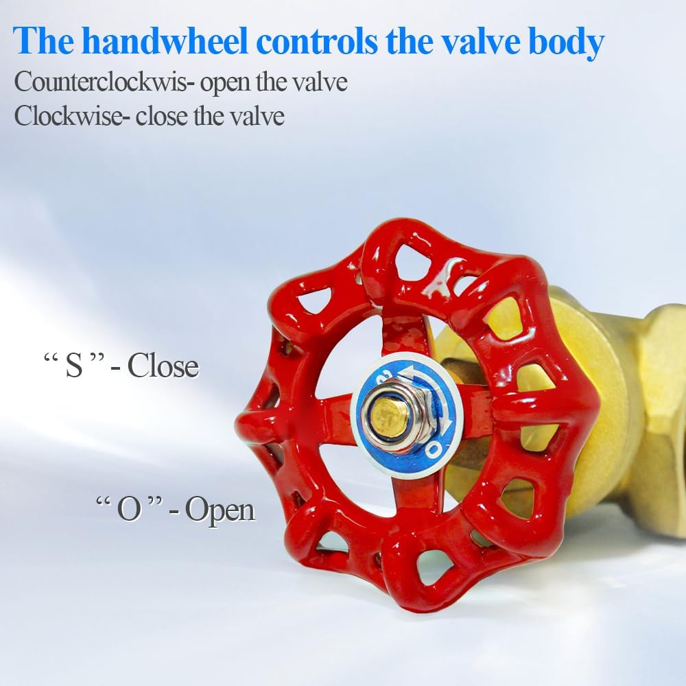 WiseWater Válvula de compuerta de latón NPT de 2 pulgadas, válvula giratoria manual de flujo bidireccional para equipos mecánicos, uso doméstico industrial (DN50)