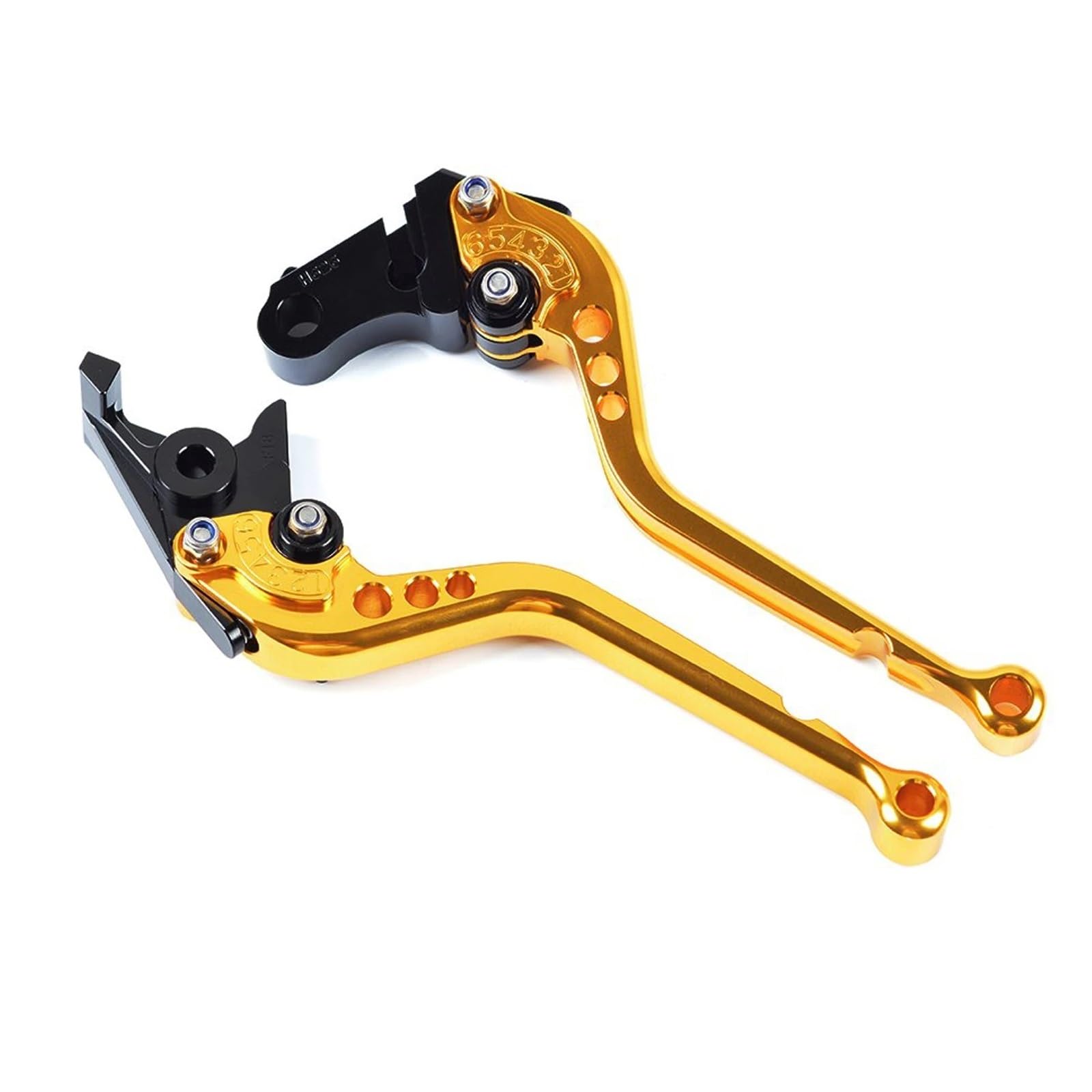 JWQEBNS Motorcycle Brake Clutch Levers for CB599 CB600 Hornet CB919 F2 F3 F4 F4i CBR900RR VTX1300 NC700 S/X Short Long Adjustable Clutch Brake Levers(Long-Golden)