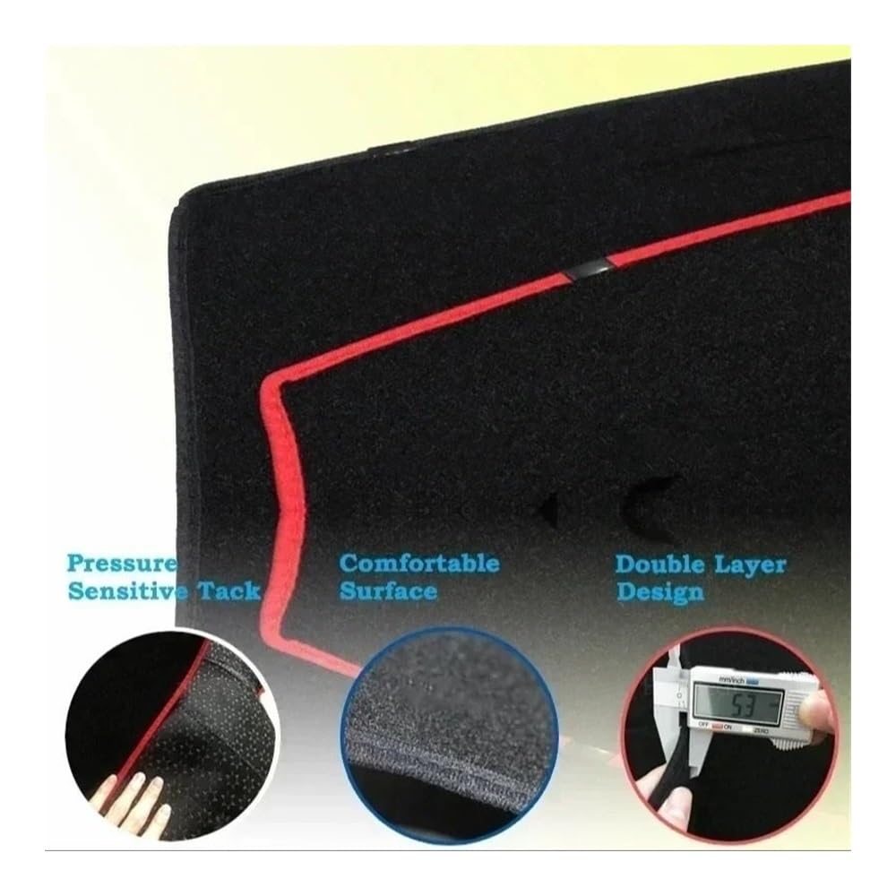 Tappetino Copertura cruscotto Copri Cruscotto Per Auto Antiscivolo Per Dacia Per Duster 2023(Left Hand Red Edge)