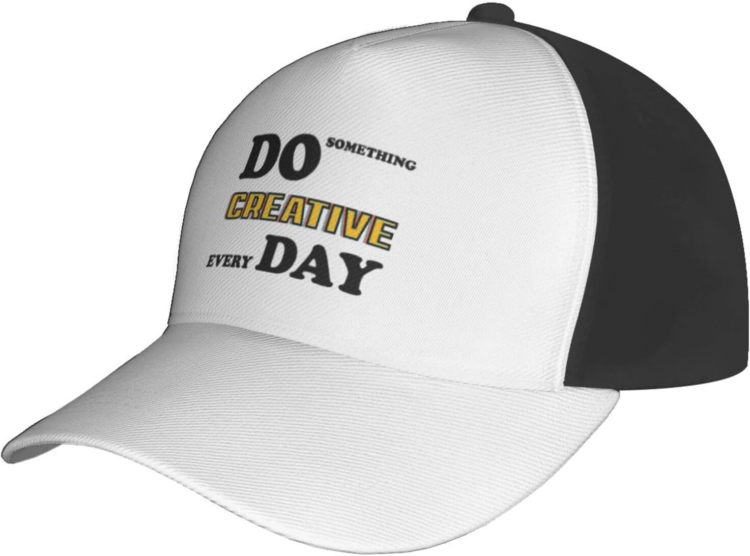 Do Something Creative Every Day Baseball Cap for Men Women Trucker Hats Low Profile Dad Hats Adjustable Breathable Caps Fashion Bowed Brim Baseball Caps Black