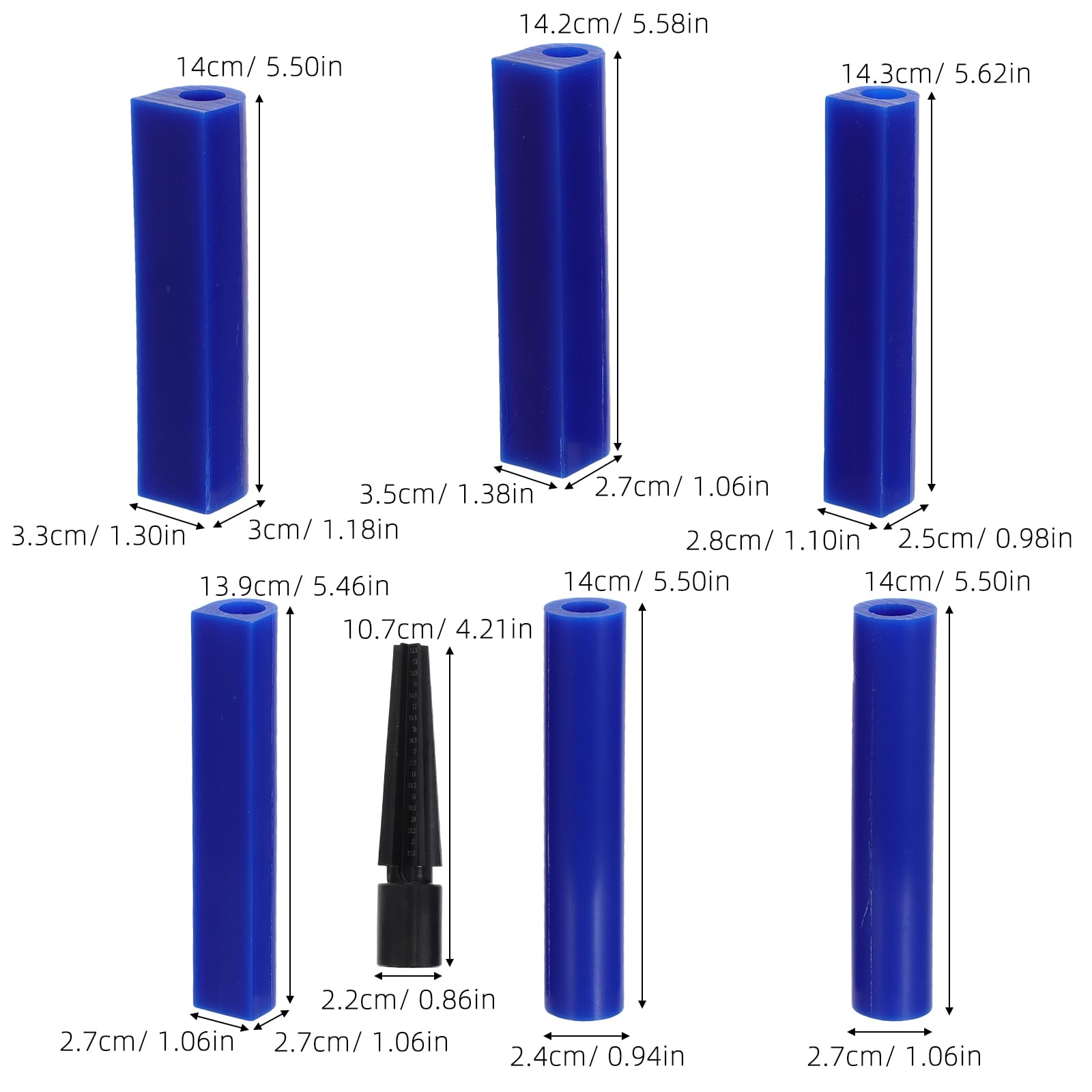 SUPVOX Tubo Cera Blu per Anello, Set 7 Pezzi per Modellazione | Taglio Fluido e Incisione Precisa, Uso in Studio e Fusione Gioielli, per Hobbyisti e Studenti