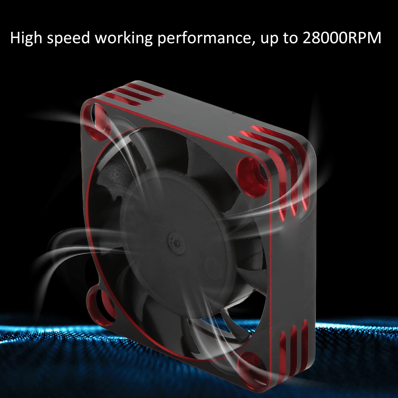 Ventola Motore RC, Semplice Ventola di Raffreddamento Motore RC 28000 RPM Connettore JST 40x40 mm conveniente ad Alta velocità per Motore Diametro 36 mm(Rosso),accessori per modelli di auto