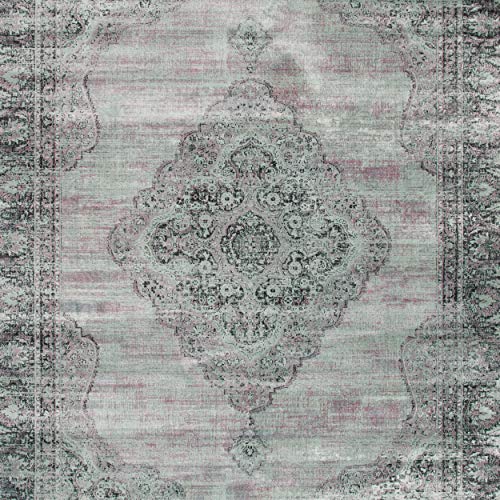 Safavieh Traditional Indoor Woven Rectangle Area Rug, Vintage Collection, VTG112, in Light Blue - Image 4