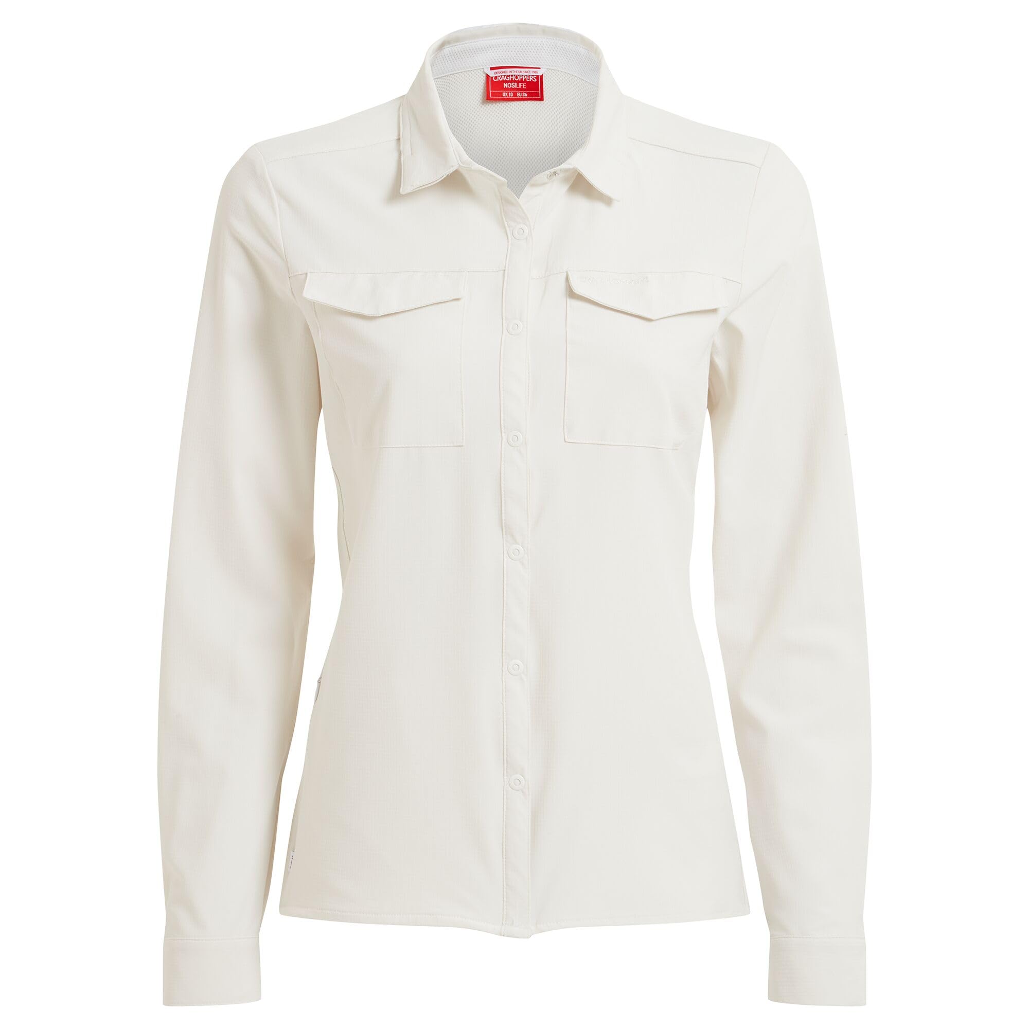 Craghoppers Women's Sea Salt / Nosilife Pro Iii Nosilife Long-Sleeved Shirt (12 Uk) (Sea Salt)