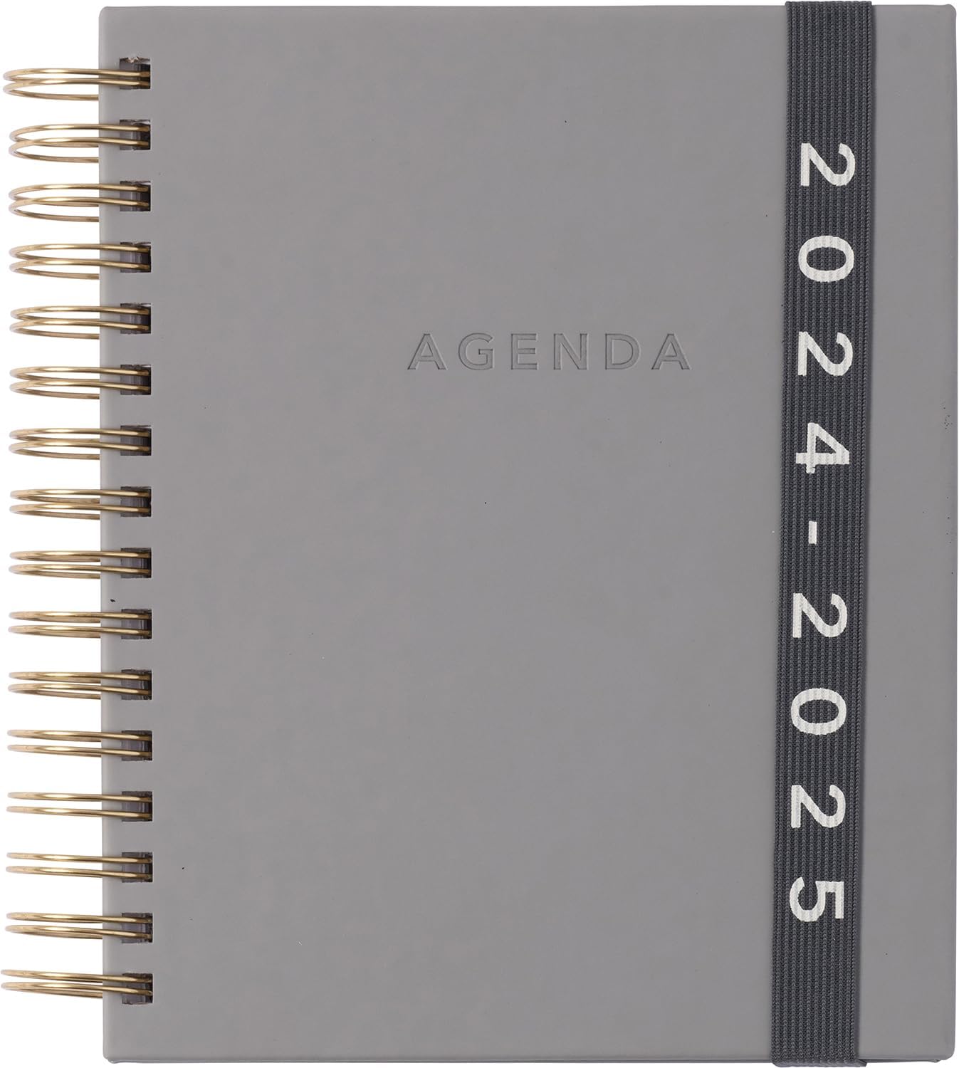 2024-2025 Eccolo Spiral Agenda Planner, Grey Thick Elastic, 18 Months, Weekly & Monthly Views, Stickers, Color Graphics and Quotes (7.75 x 8.75, Hardcover, July 2024 - Dec 2025)
