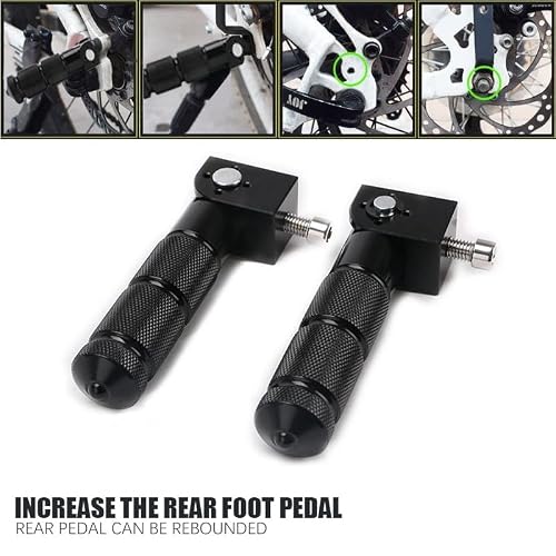 PACEWALKER 8mm Motorcycle Footpegs Universal Foldable Foot Pegs CNC Non-Slip Foldable Aluminum Pegs Compatible with Yamaha Honda Suzuki Kawasaki Ducati Aprilia Electric Motorbikes ATV - Thumbnail 4