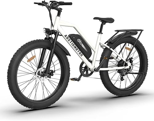 aostirmotor Bicicleta eléctrica de 750 W para adultos 48 V 13 AH Fat Tire Ebike con estante y guardabarros, bicicletas eléctricas de 26 x 4
